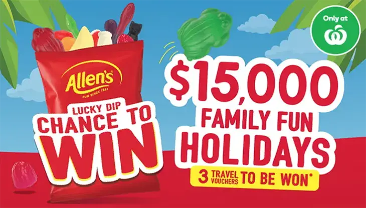 Allen's Lollies - Win 1 of 3 $15,000 Travel vouchers!