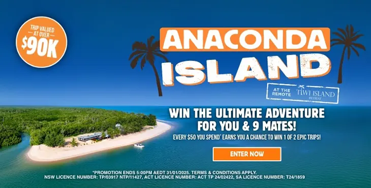 Anaconda - Win 1 of 2 trips to Tiwi Island!