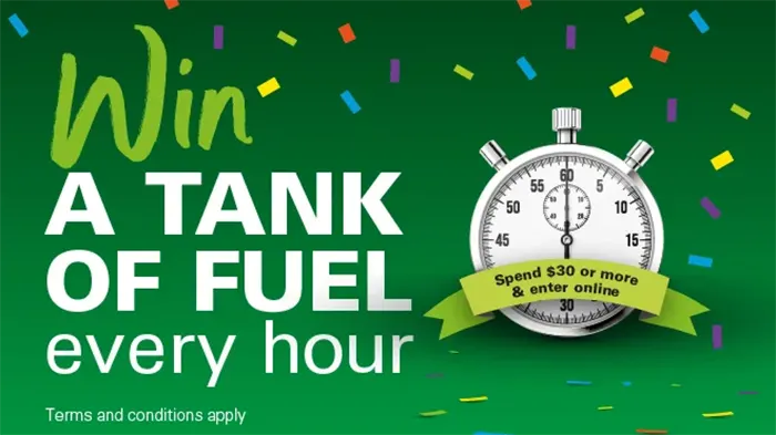 BP Rewards - Win a tank of Fuel every hour!