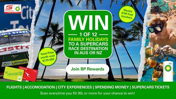 BP - Win 1 of 12 Family holidays to a Supercars Race across AU & NZ