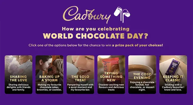 Cadbury - Win 1 of 20 Chocolate hampers!