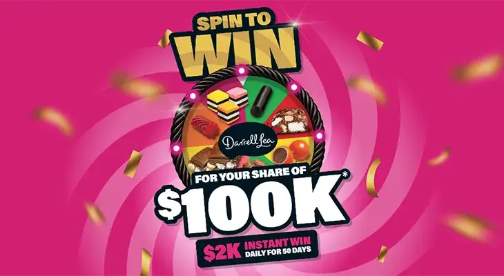 Darrell Lea Spin to Win your share of $100K!