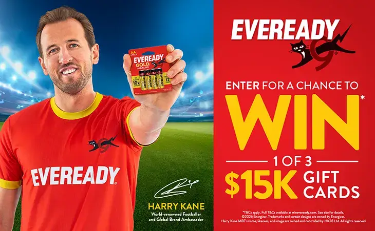 Eveready Batteries - Win 1 of 3 $15K Gift Cards!