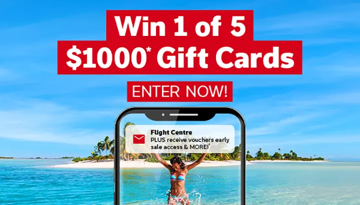 Flight Centre - Win 1 of 5 $1000 Gift Cards!