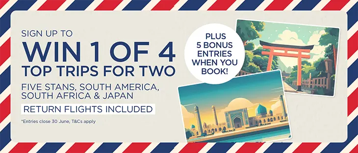 Inspiring Vacations – Win 1 of 4 trip tours for 2! Inspiring Vacations - Win 1 of 4 trip tours for 2!