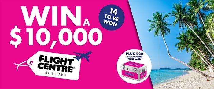 Middy’s - Win 1 of 14 $10,000 Flight Centre Gift Cards