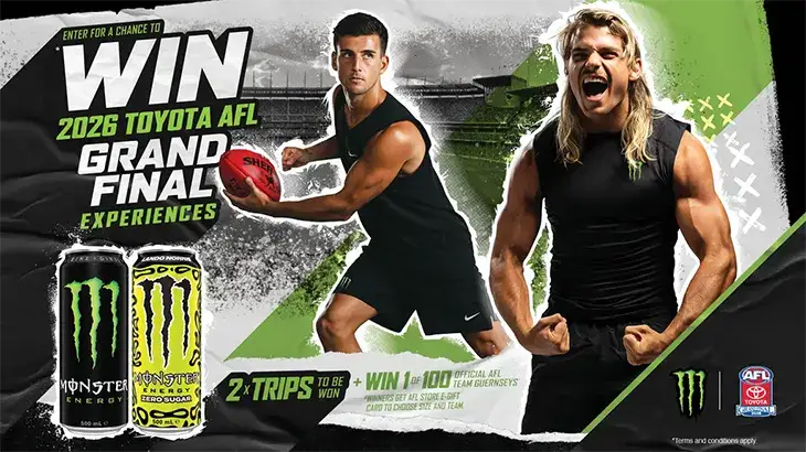 Monster Energy - Win 1 of 2 AFL Grand Final trips!