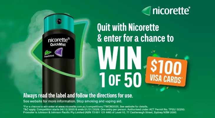 Nicorette - Win 1 of 50 $100 Visa Cards!