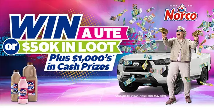 Norco Flavoured Milk - Win a Toyota Hilux or $50K Cash