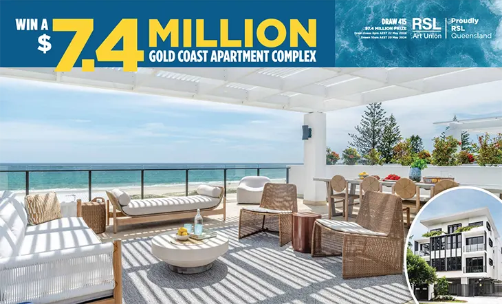 RSL Art Union - Win a $7.4M Gold Coast Apartment Complex!