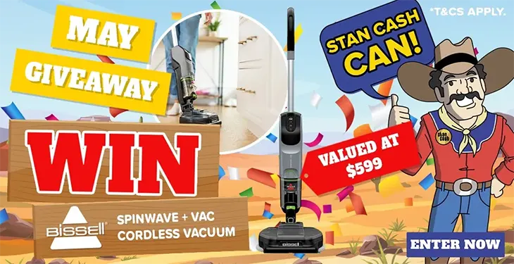 Stan Cash – Win a Bissell Cordless Vacuum! Stan Cash - Win a Bissell Cordless Vacuum!