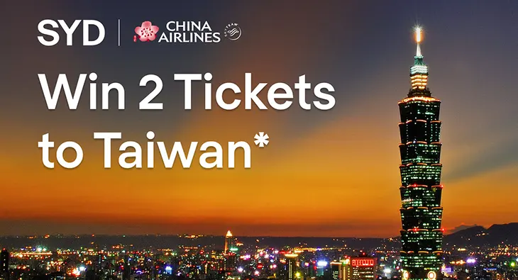 Sydney Airport - Win 2 return tickets to Taiwan!