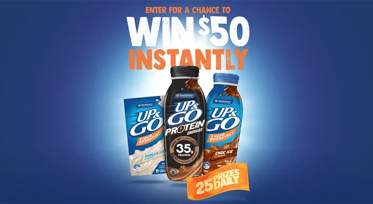 UP&GO - Win 1 of 1400 $50 Cash Prizes!