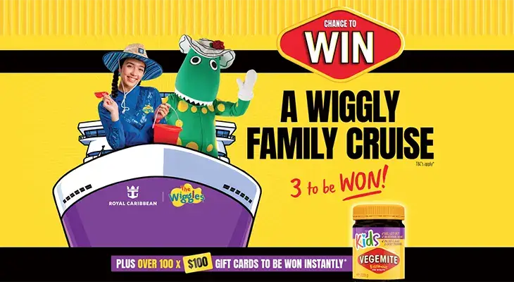 Vegemite - Win 1 of 3 Family Wiggly Cruises!