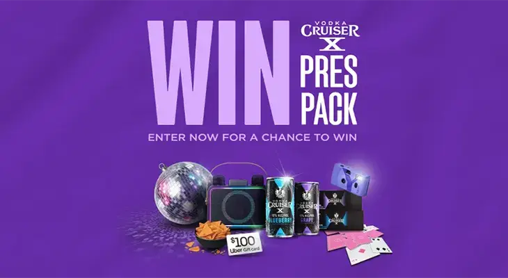Vodka Cruiser - Win 1 of 3 Pres prizes packs!
